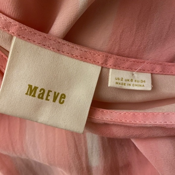 Anthropologie Maeve Pink, Purple, White One Shoulder Silk Dress - Picture 10 of 14